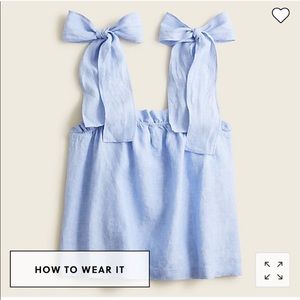 NWT J.Crew Linen Tie Tank Blouse